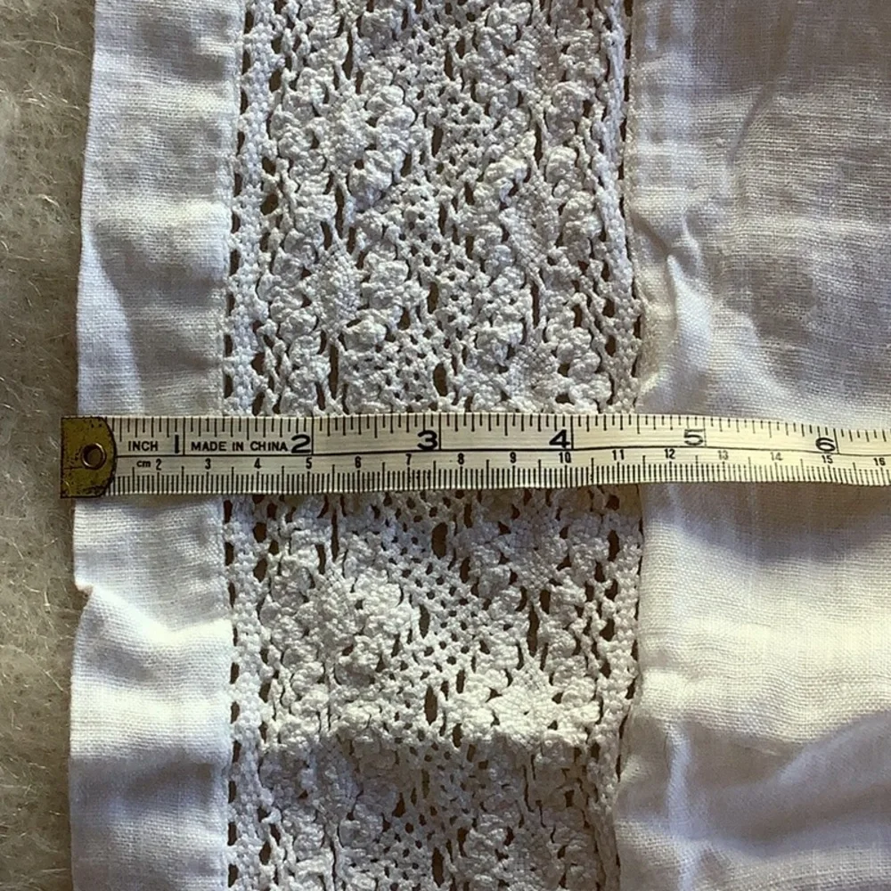 RH Linen Euro sham Italian Tombolo Braided Lace Linen